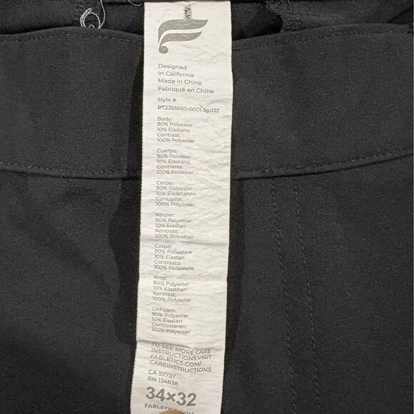Fabletics Mens The Only Pant Black Poly Performance Golf Athleisure Sz 34 x 32 - Picture 6 of 9